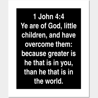 1 John 4:4  Bible Verse Typography KJV Posters and Art